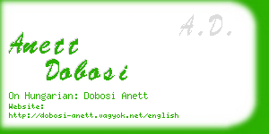 anett dobosi business card